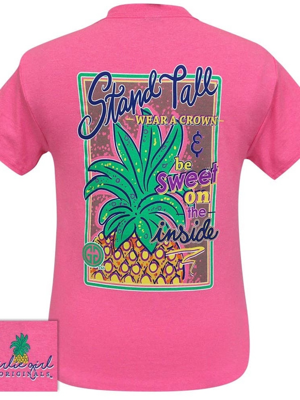 Girls' Pink 'Stand Tall' Pineapple Graphic Tee